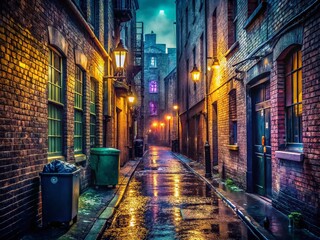Dreary London Back Alley: Long Exposure Photography Stock Photo