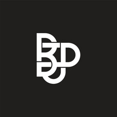 letters bjp linked linear simple logo vector