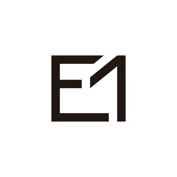 letters fme simple geometric linked lines logo vector