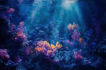Fototapeta premium Vibrant deepsea coral reef photograph in high resolution