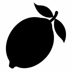 Elegant Black Lemon Silhouette Vector Design