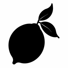 Elegant Black Lemon Silhouette Vector Design
