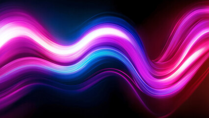 Abstract illustration featuring glowing pink and blue wavy lines set against a dark backdrop. With its futuristic vibe, this design is perfect for banners, digital art, or creative visual projects.