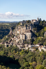 Fototapeta premium View of Rocamadour, France - Cliffside Medieval Village and Historic Sanctuary