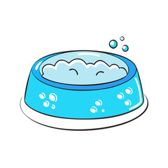 dog bowl with water vector icon, dog bowl with water vector illustration - simple illustration of dog bowl with water, perfect for logos dog bowl with water 