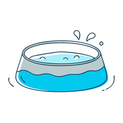 dog bowl with water vector icon, dog bowl with water vector illustration - simple illustration of dog bowl with water, perfect for logos dog bowl with water 