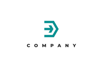 arrow and letter d modern logo design