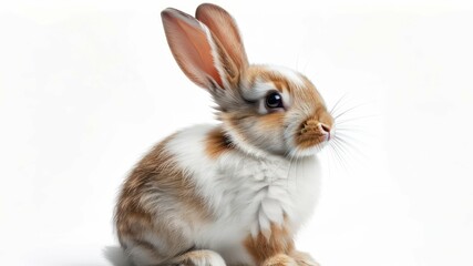 Obraz premium Charming rabbit exuding cuteness and curiosity, perfect for pet related themes or springtime celebrations