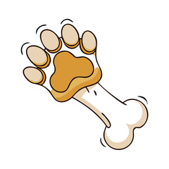 dog paw holding a bone vector icon, dog paw holding a bone vector illustration - simple illustration of dog paw holding a bone, perfect for logos dog paw holding a bone 