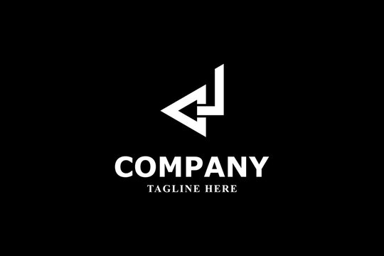 leter d and white arrow modern logo