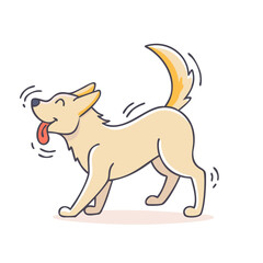 dog s playful tail wagging vector icon, dog s playful tail wagging vector illustration - simple illustration of dog s playful tail wagging, perfect for logos dog s playful tail wagging 