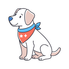 dog with a bandana vector icon, dog with a bandana vector illustration - simple illustration of dog with a bandana, perfect for logos dog with a bandana 