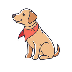 dog with a bandana vector icon, dog with a bandana vector illustration - simple illustration of dog with a bandana, perfect for logos dog with a bandana 