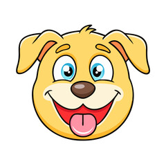 happy dog emoji vector icon, happy dog emoji vector illustration - simple illustration of happy dog emoji, perfect for logos happy dog emoji 