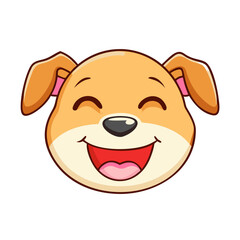 happy dog emoji vector icon, happy dog emoji vector illustration - simple illustration of happy dog emoji, perfect for logos happy dog emoji 