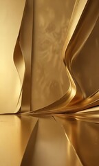 Naklejka premium Abstract design in metallic gold hues on a sleek, modern background, contemporary, clean