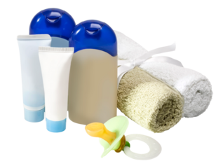 bottles of cosmetics