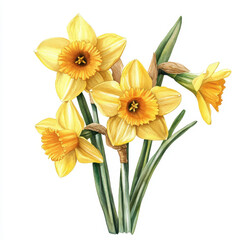 Fototapeta premium Bright yellow daffodils in bouquet symbolize springtime joy and renewal