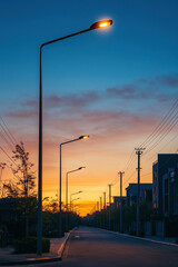 sunset over the city