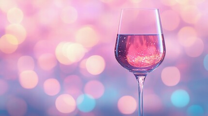 Blurred glowing lights next to wine glasses, creating a peaceful and elegant visual, style book illustration