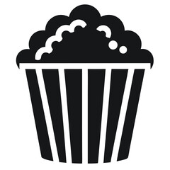Popcorn icon vector, popcorn box symbol, vector illustration