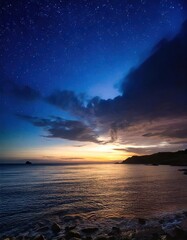 8K, super high quality images, midnight and pitch dark, with beautiful horizons