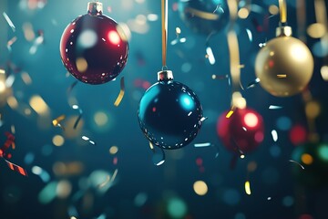 Festive Celebration: Hanging Balloons & Ornaments Background for Party Invitations, Cards, and Decorations. Perfect for 