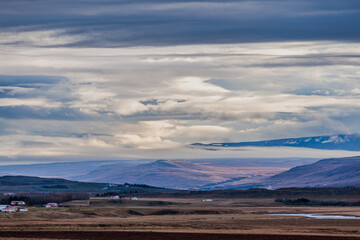 The landscape around the town of Borgarnes in the west of Iceland