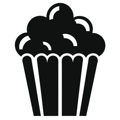 Popcorn icon vector, popcorn box symbol, vector illustration
