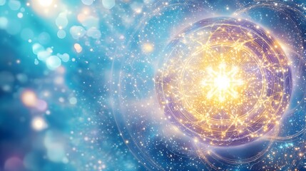 Obraz premium celestial orb: glowing mandala, space art - abstract art