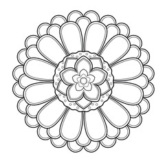 Mandala Vector. Mandala for coloring. Flower. Anti-stress coloring book page for adults