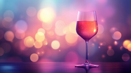 Soft side bokeh glow reflecting on wine glasses, evoking a sophisticated and relaxing ambiance, style book illustration