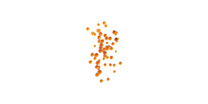 Orange fish roe scattered isolated on transparent background