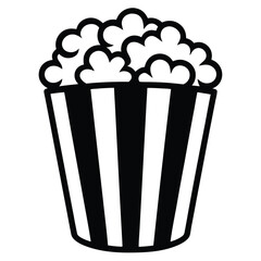 Popcorn icon vector, popcorn box symbol, vector illustration