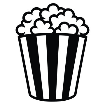 Popcorn icon vector, popcorn box symbol, vector illustration