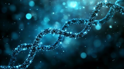 Abstract Sparkling Blue DNA Double Helix Genetic Code Science Background