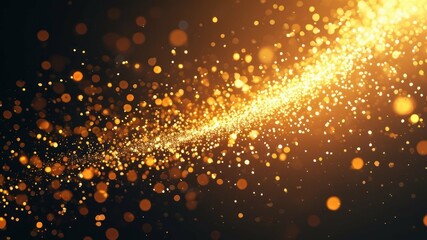 Golden sparkling particles create a festive and magical atmosphere, perfect for celebrations and special events
