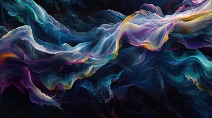 Naklejka premium Abstract swirling colorful nebula-like digital art.