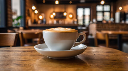 Fototapeta premium cup of coffee on the table, ai generated