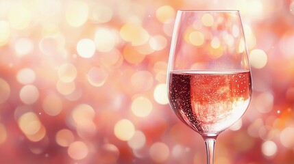 Elegant blurred bokeh lights beside wine glasses creating a romantic atmosphere.