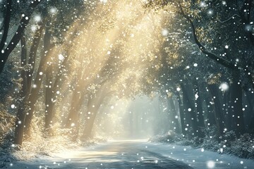 Winter Wonderland: Snow-Covered Trees in a Serene Landscape, Perfect for Holiday Cards, Winter Backgrounds, and Festive 