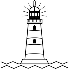 Elegant Lighthouse Line Drawing Design
