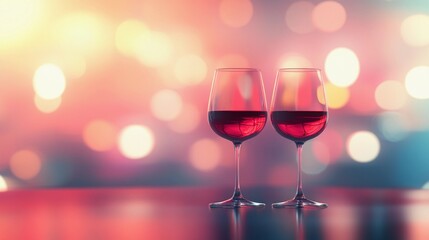 Soft side bokeh glow reflecting on wine glasses, evoking a sophisticated and relaxing ambiance, style book illustration