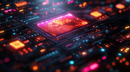 Fototapeta premium Fintech icons and AI-powered future technology for global e-commerce, digital transformation, finance software databases, worldwide connectivity, UI, and sci-fi holograms for crypto