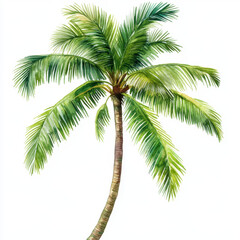 Obraz premium vibrant tropical palm tree with lush green fronds, perfect for summer vibes