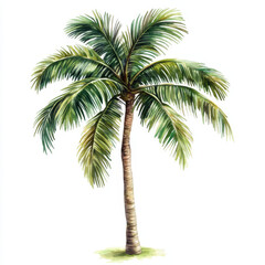 Obraz premium tropical palm tree with lush green leaves, perfect for summer vibes