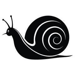 Snail silhouette vector art illustration, graphic design, isolated icon, snail clipart