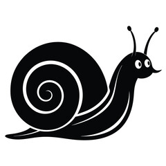 Snail silhouette vector art illustration, graphic design, isolated icon, snail clipart