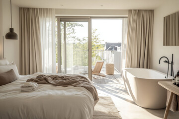 Fototapeta premium bedroom in hotel