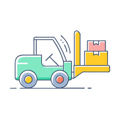 forklift vector icon, forklift vector illustration - simple illustration of forklift, perfect for logos forklift 